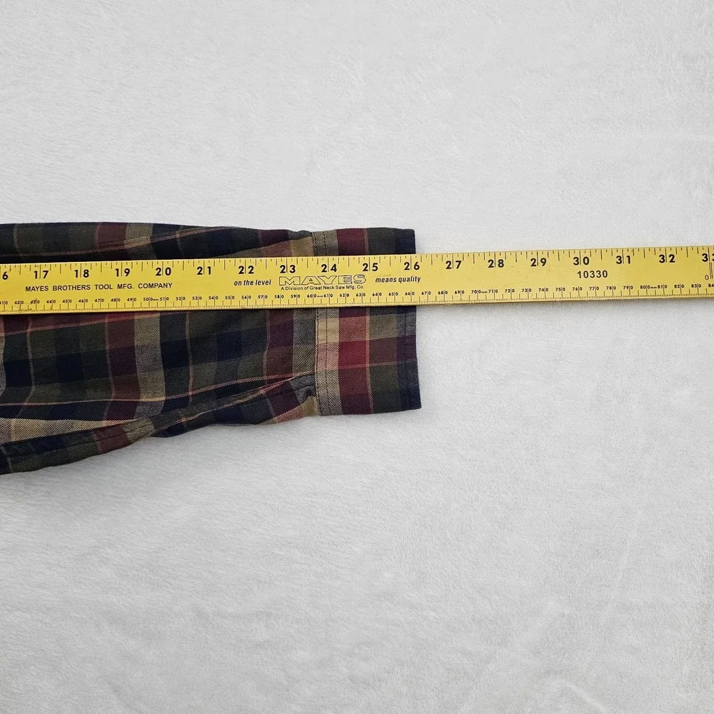 Viyella‎ Mens 17.5 XL Button Down Shirt Wool Cotton Oxford Flannel Plaid Preppy